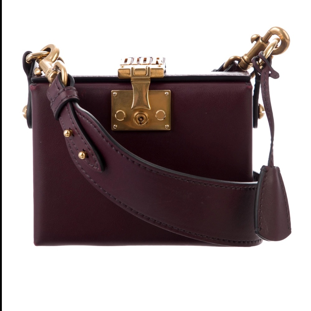 Dior Burgundy Crossbody Bag with Gold Accents
